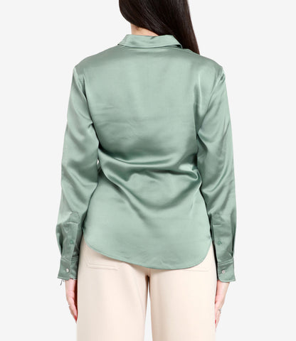 Lauren Ralph Lauren                                 Classic Fit Satin Charmeuse Shirt