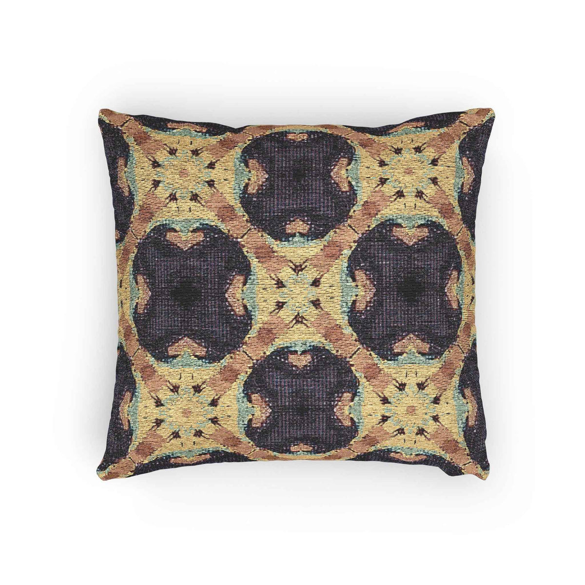 Geometric Mosaic Pattern Woven Pillow | Boho Tile Throw Cushion