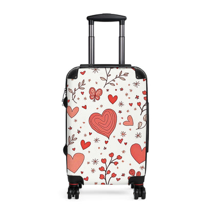 Heart Doodles Suitcase — Valentine Floral Travel Carry-On