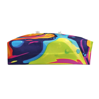 Colorful Abstract Swirl Weekender Bag | Neon Liquid Art Tote | Large Tote Bag