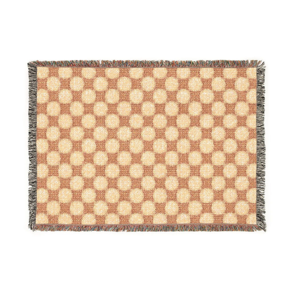 Geometric Checkered Woven Throw Blanket