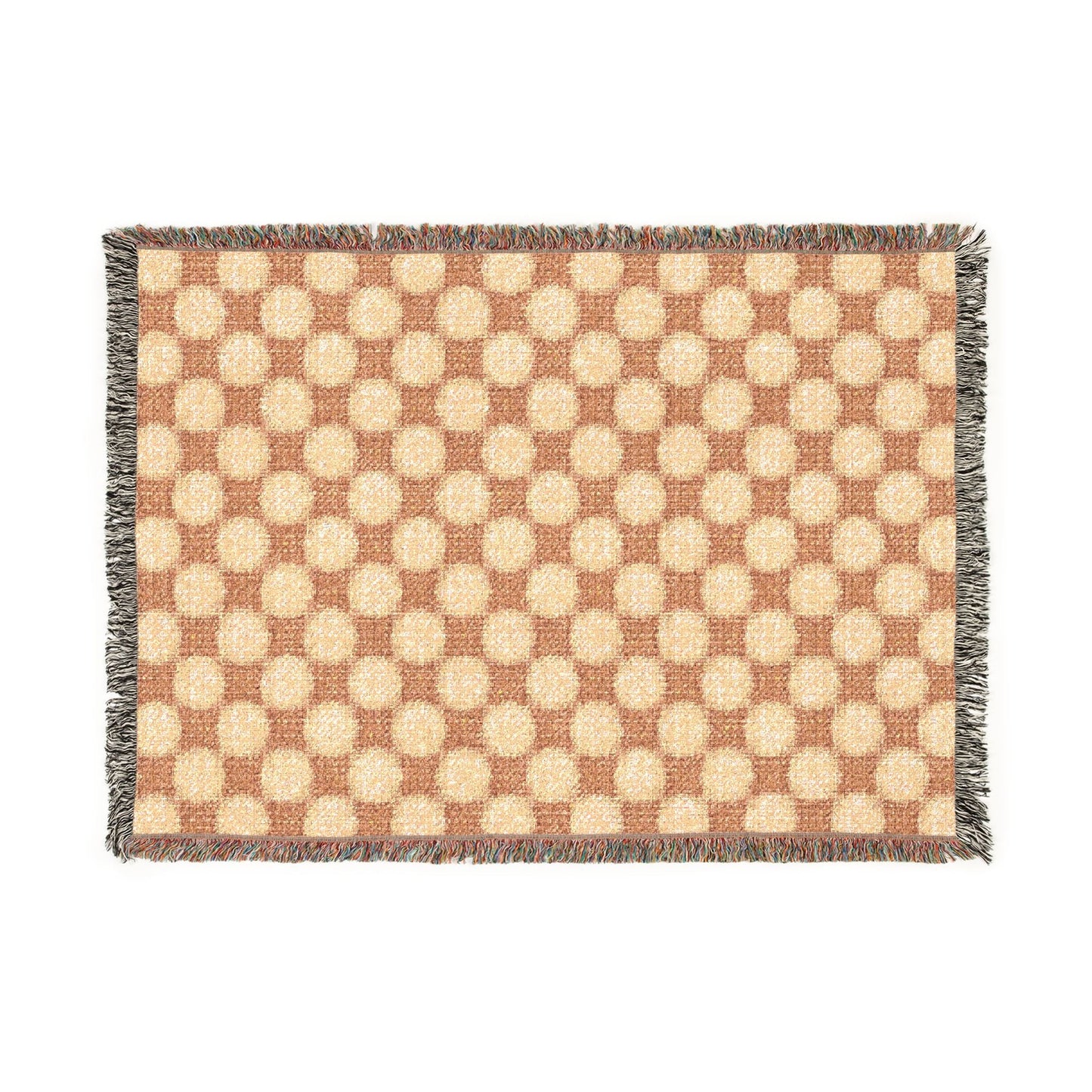 Geometric Checkered Woven Throw Blanket
