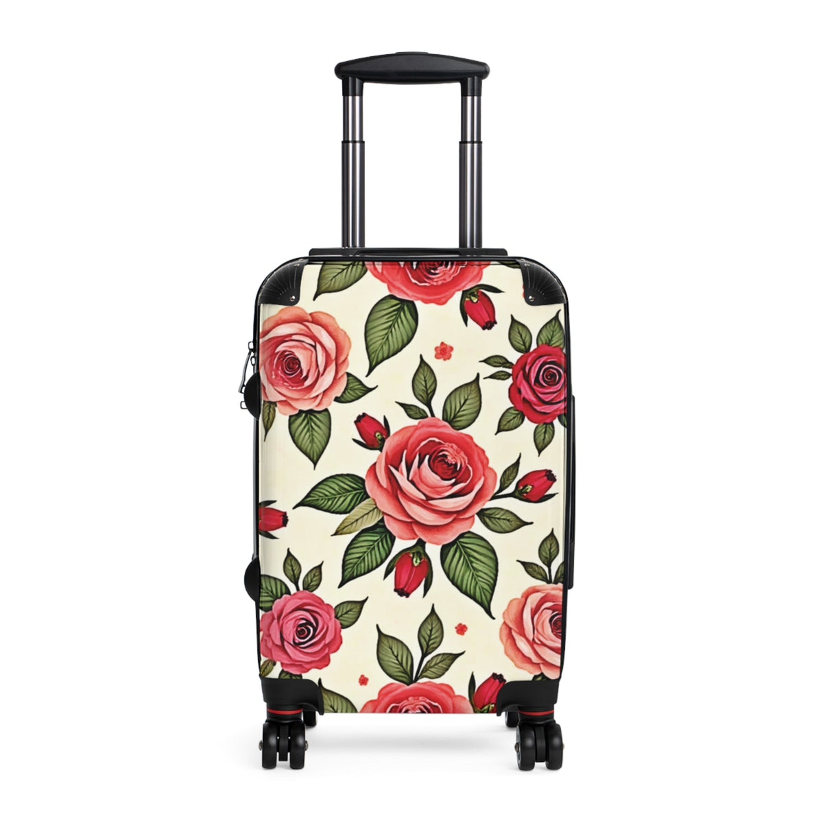 Rose Print Suitcase – Vintage Floral Carry-On Luggage