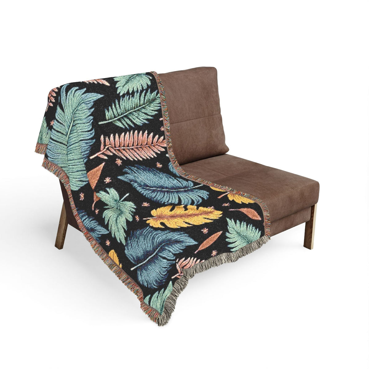 Feathered Leaves Woven Blanket
