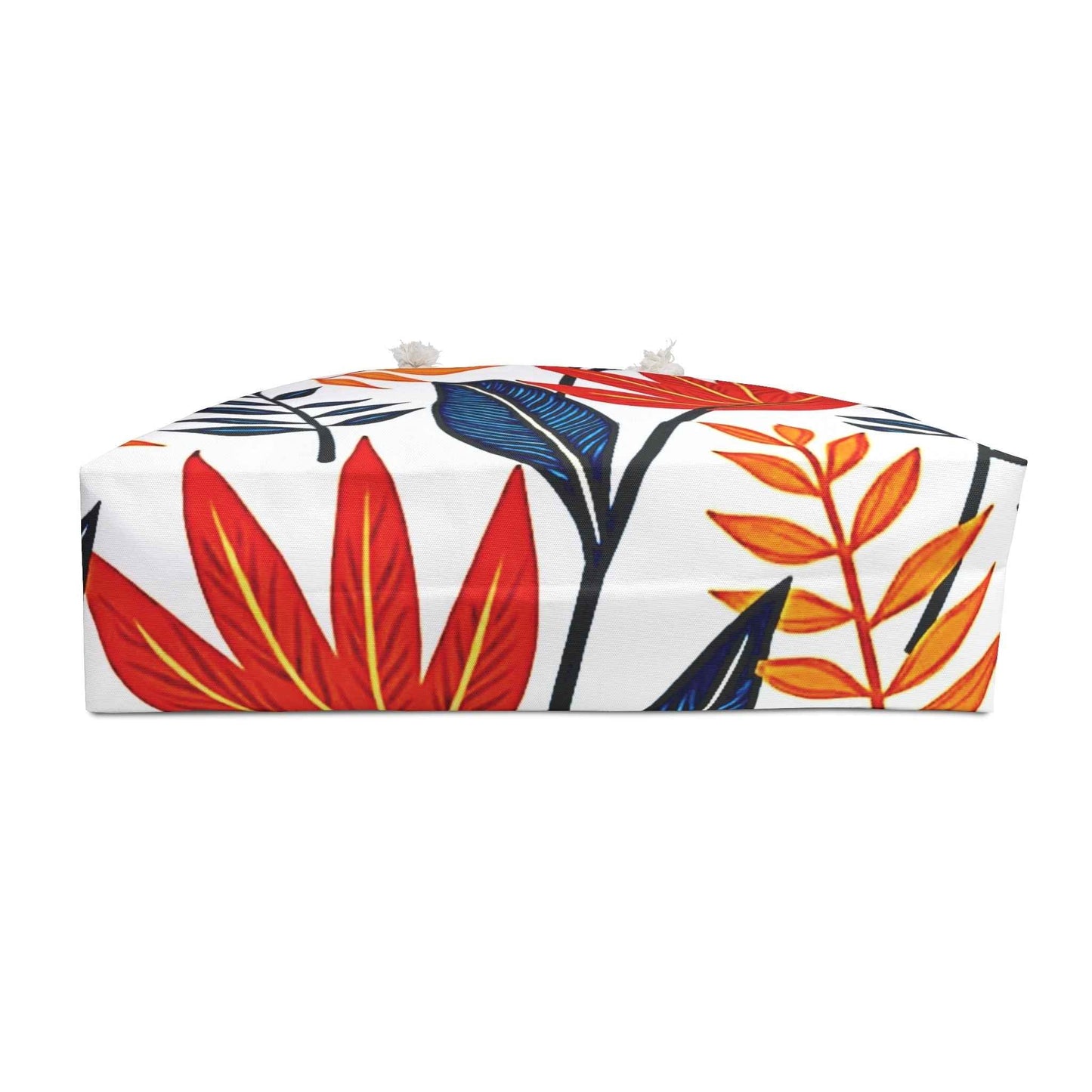 Bold Red Blue Tropical Leaves Weekender Bag | Leaf Print Bag