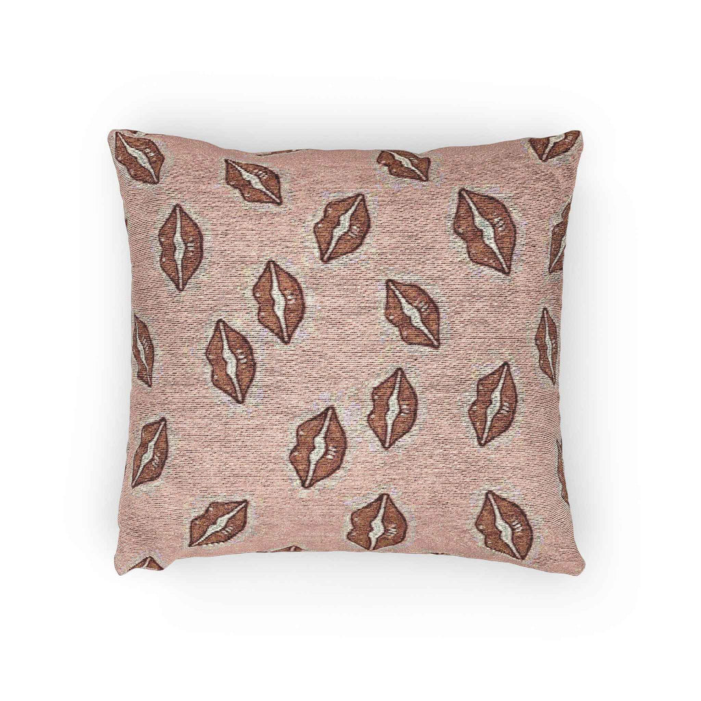 Kiss Pattern Woven Pillow | Lip Print Decorative Pillow