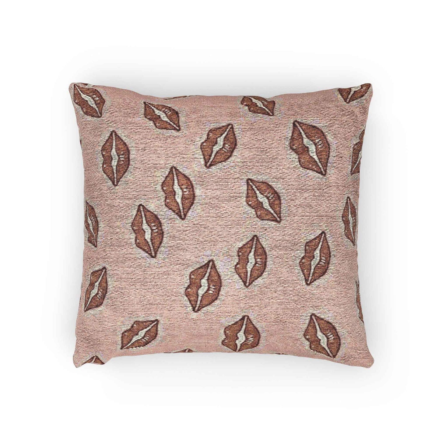 Kiss Pattern Woven Pillow | Lip Print Decorative Pillow
