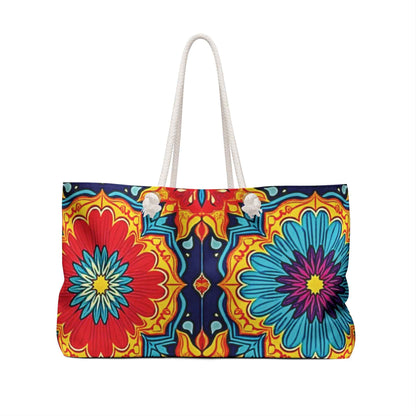 Colorful Mandala Floral Pattern Weekender Bag | Bohemian Travel Tote