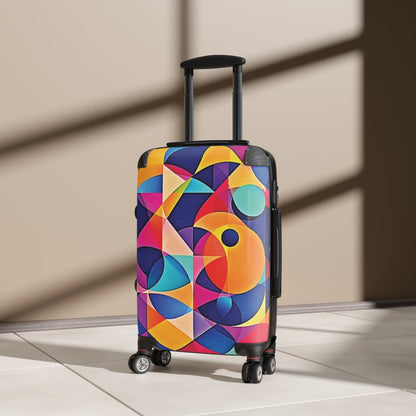 Colorful Geometric Suitcase Cover — Bright Abstract Travel Luggage Protector