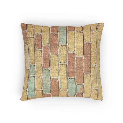 Pastel Brick Pattern Woven Pillow | Rustic Geometric Throw Pillow