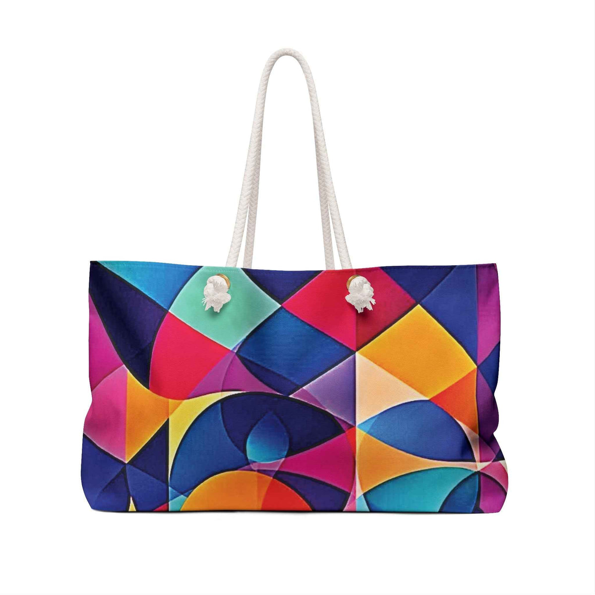 Colorful Geometric Abstract Weekender Bag | Vibrant Travel Tote | Large Tote Bag