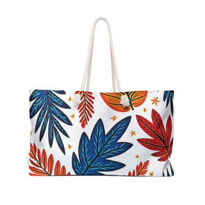 Colorful Tropical Leaves Weekender Bag | Palm Leaf Travel Tote Bag | Large Tote Bag | Mom Weekender Bag | mom carry on bag