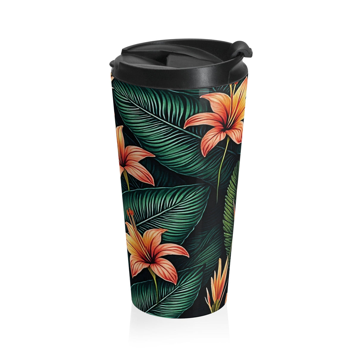 Tropical Orange Lily Travel Mug | Floral Stainless Steel Tumbler