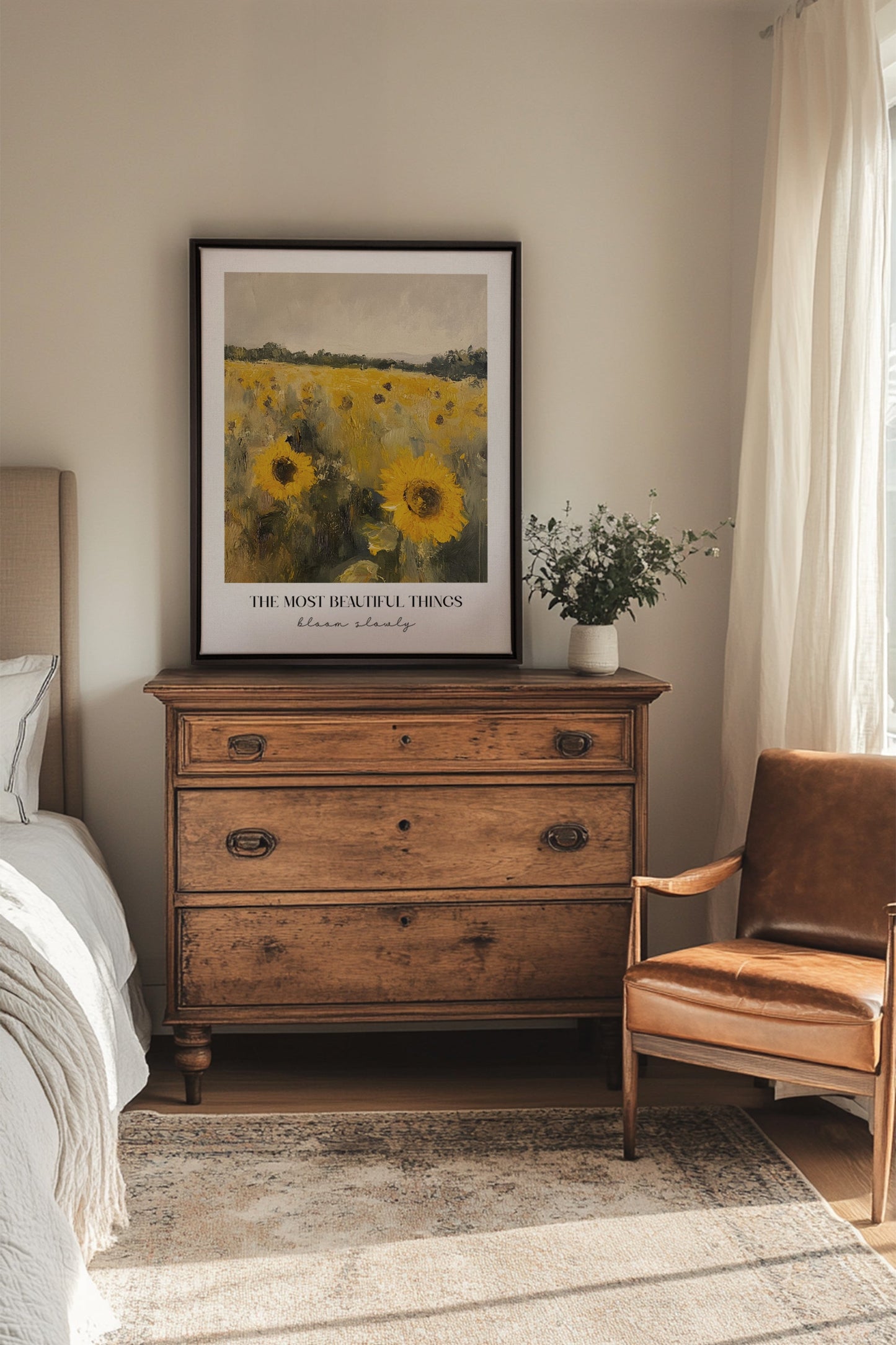 BLOOM SLOWLY, Oeuvre sur toile étirée