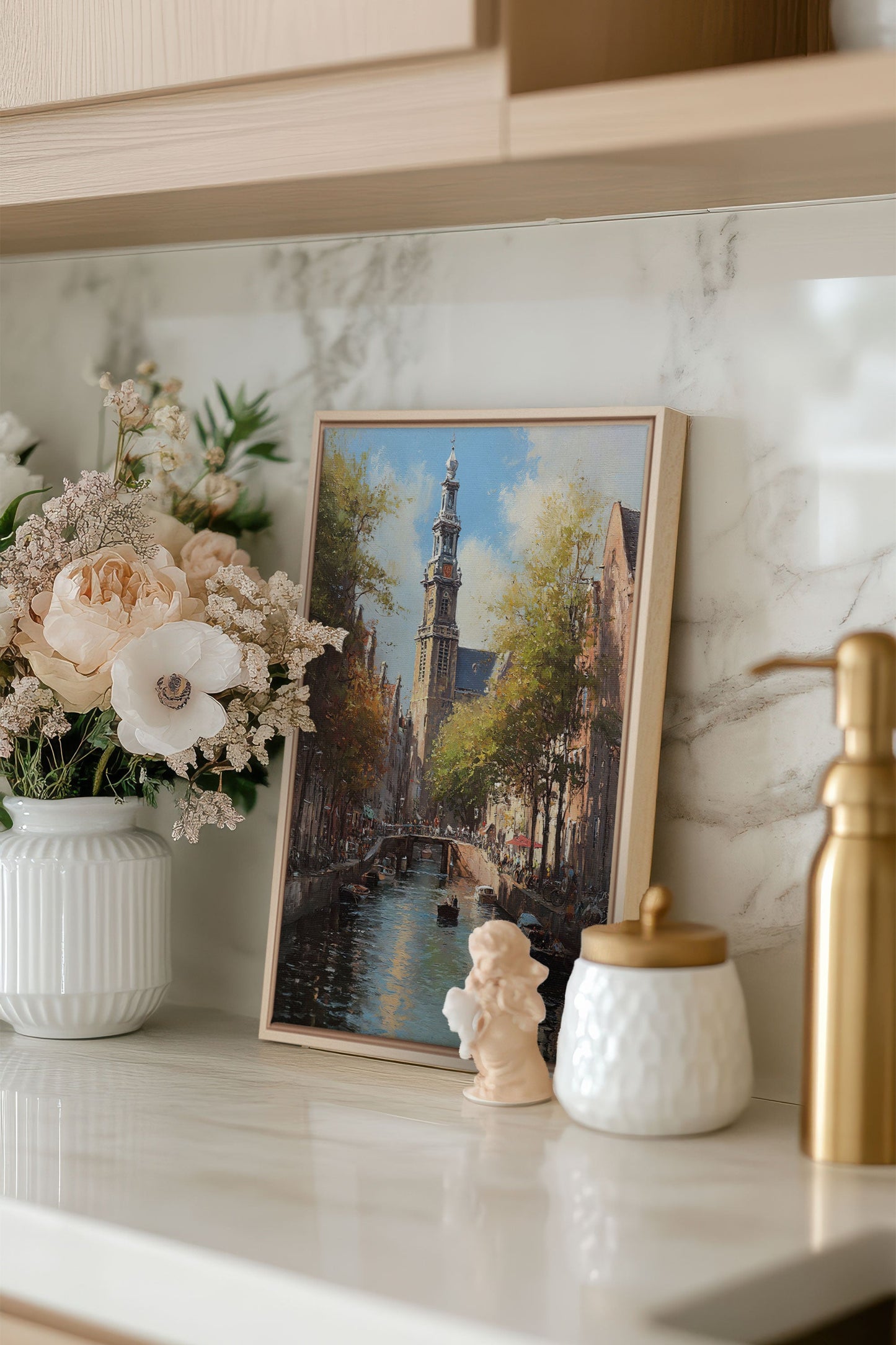 CANAUX D'AMSTERDAM, Oeuvre sur toile étirée