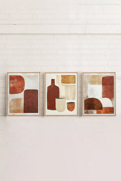 EARTHLY CRAFT TRIO (3 Oeuvres sur toile étirée)