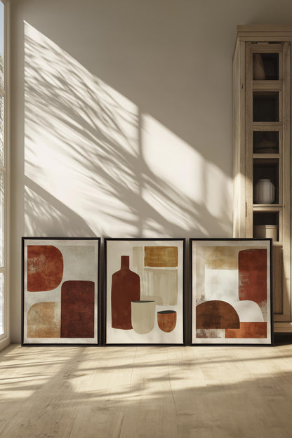 EARTHLY CRAFT TRIO (3 Oeuvres sur toile étirée)