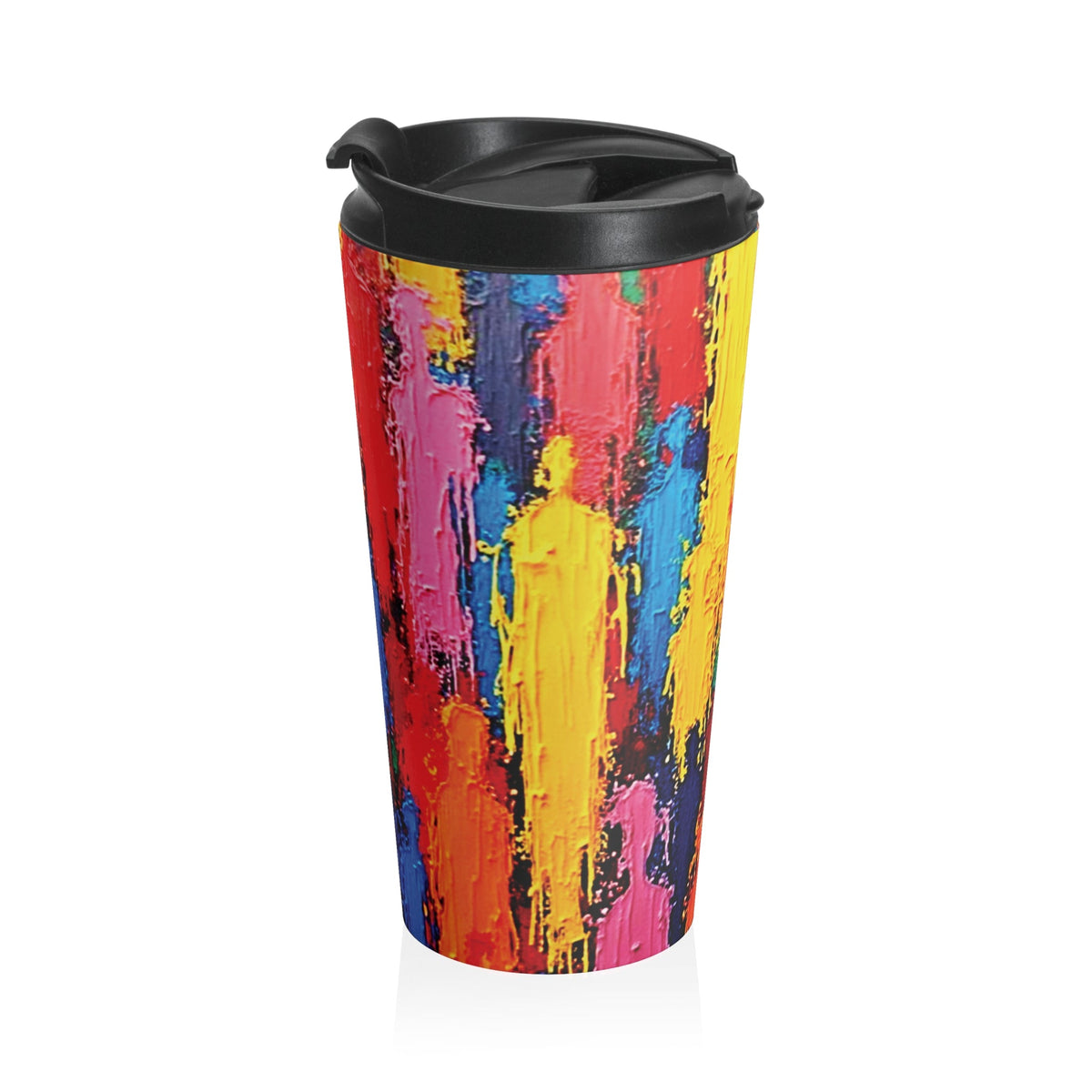Colorful Abstract Paint Stroke Stainless Steel Travel Mug