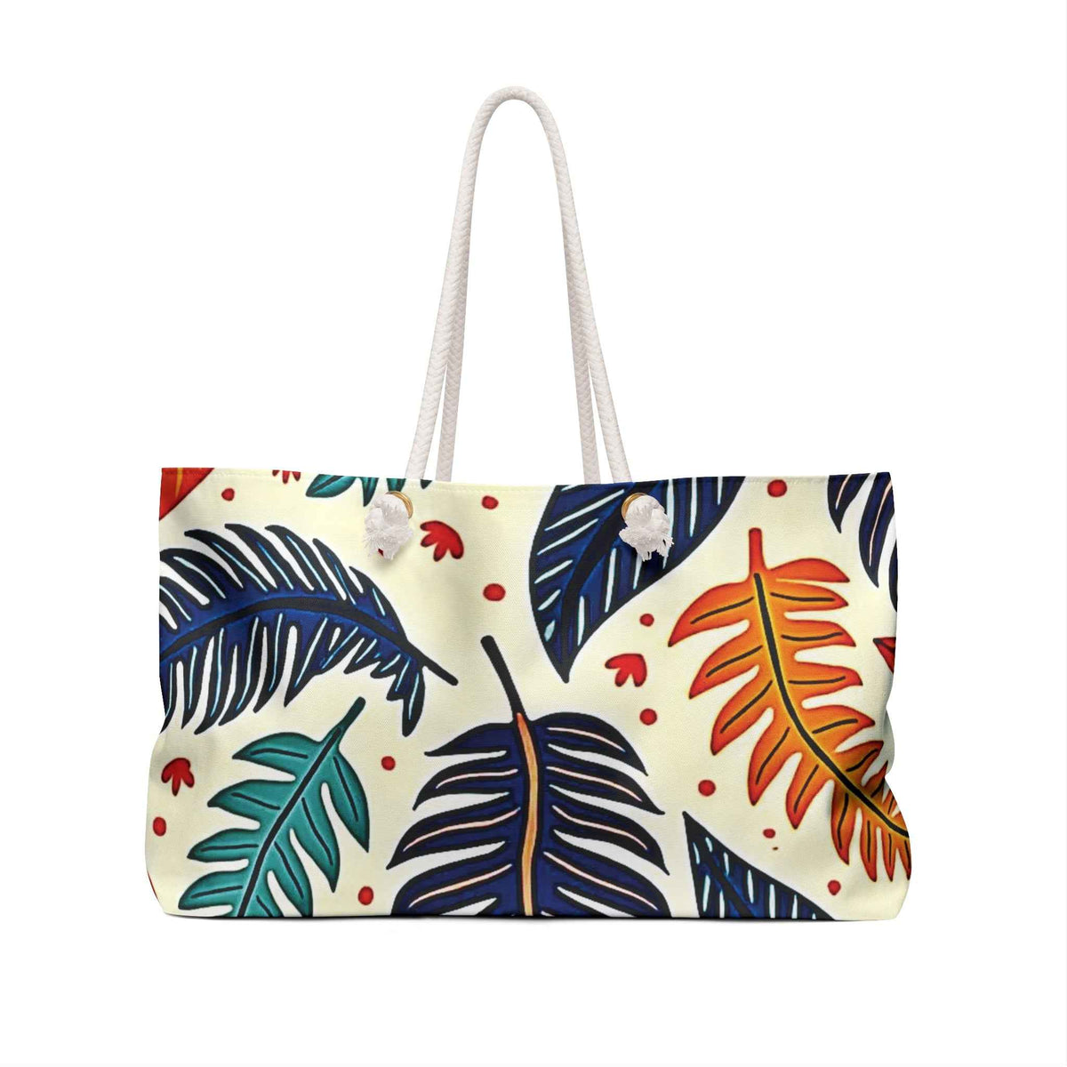 Colorful Tropical Leaves Weekender Bag | Leaf Pattern Travel Tote