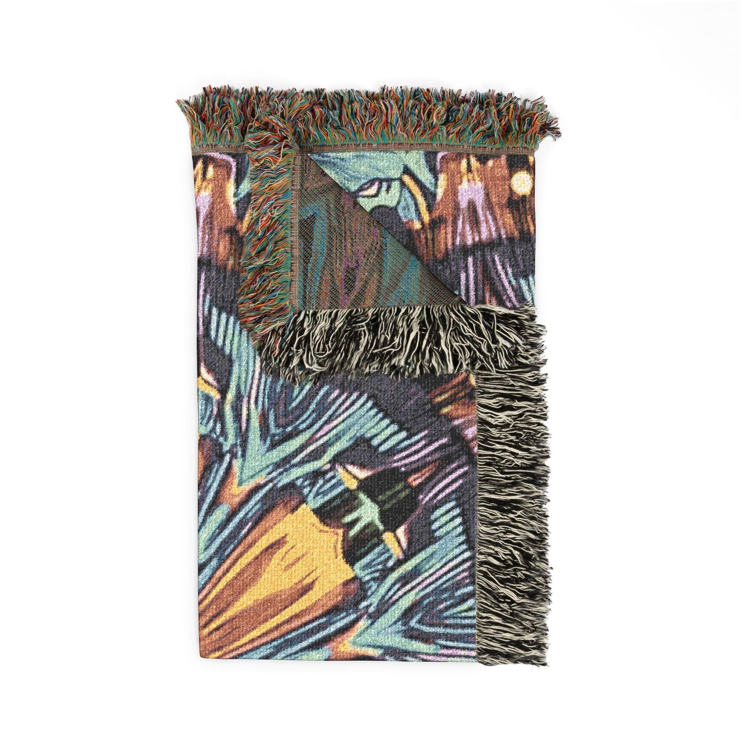 Kaleidoscope Mandala Woven Blanket — Boho Decorative Throw for Living Room & Gift