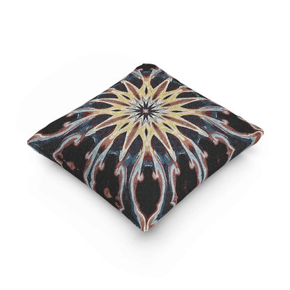 Starburst Mandala Woven Pillow | Geometric Boho Throw Cushion