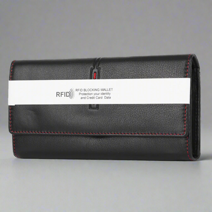 MET Road Women's Red Stitch Leather Wallet