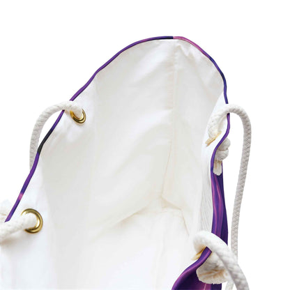 Purple Brick Pattern Weekender Bag | Gradient Brick, Large Tote Bag