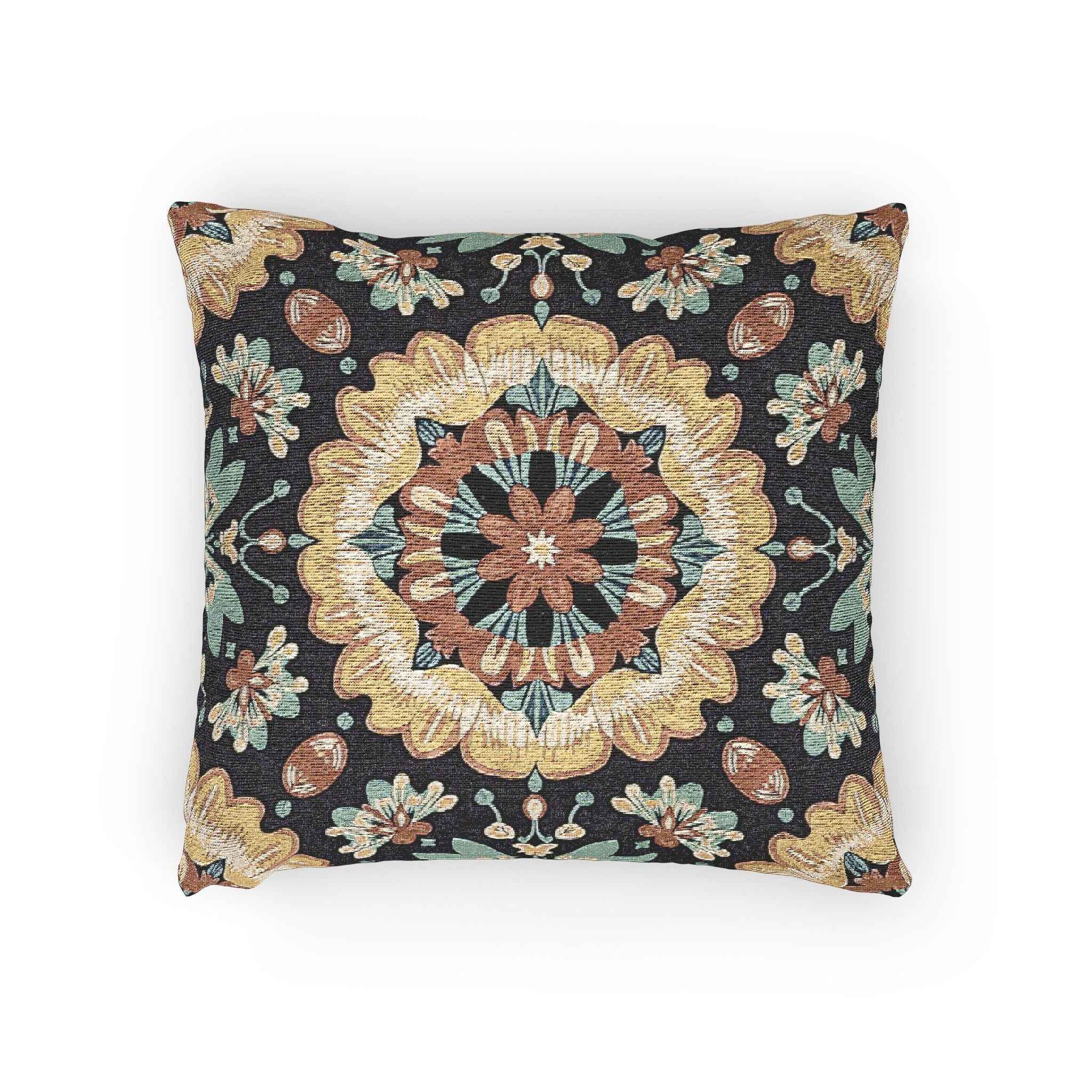 Boho Mandala Woven Pillow | Kilim Mosaic Pillow Cover