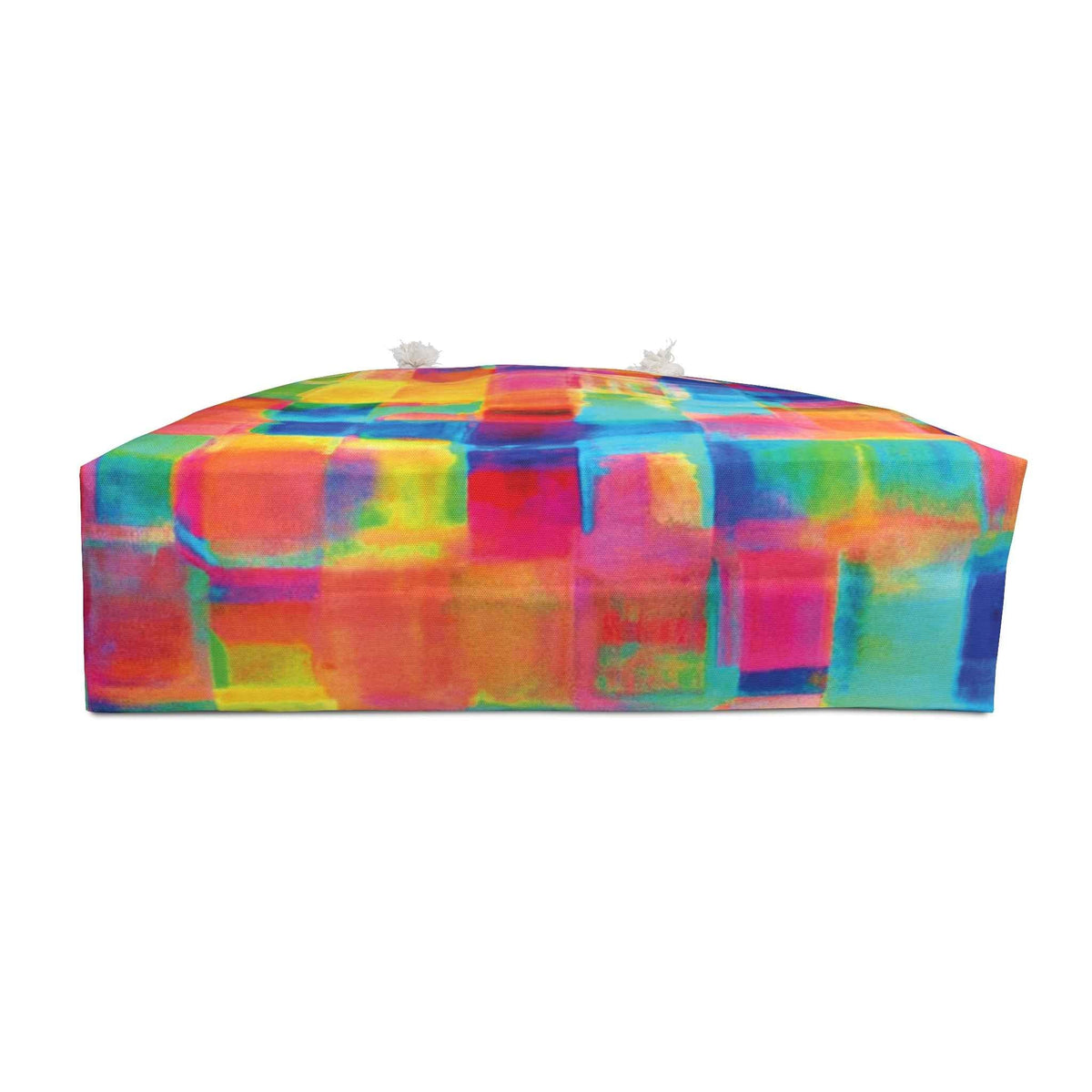 Colorful Abstract Watercolor Squares Weekender Bag | Bright Travel Tote | Large Tote Bag