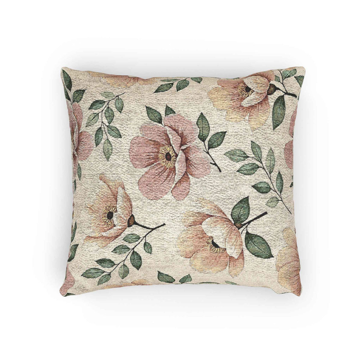 Elegant Watercolor Woven Pillow - Luxury Floral Living Room Accent