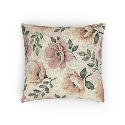 Elegant Watercolor Woven Pillow - Luxury Floral Living Room Accent