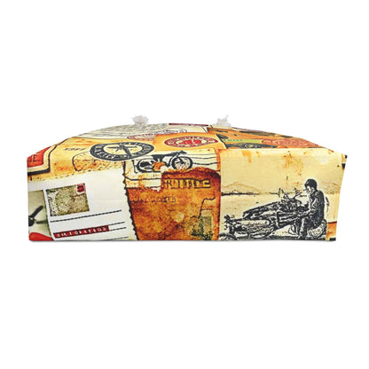 Vintage Travel Postage Collage Weekender Bag | Retro Luggage Print | Large Tote Bag