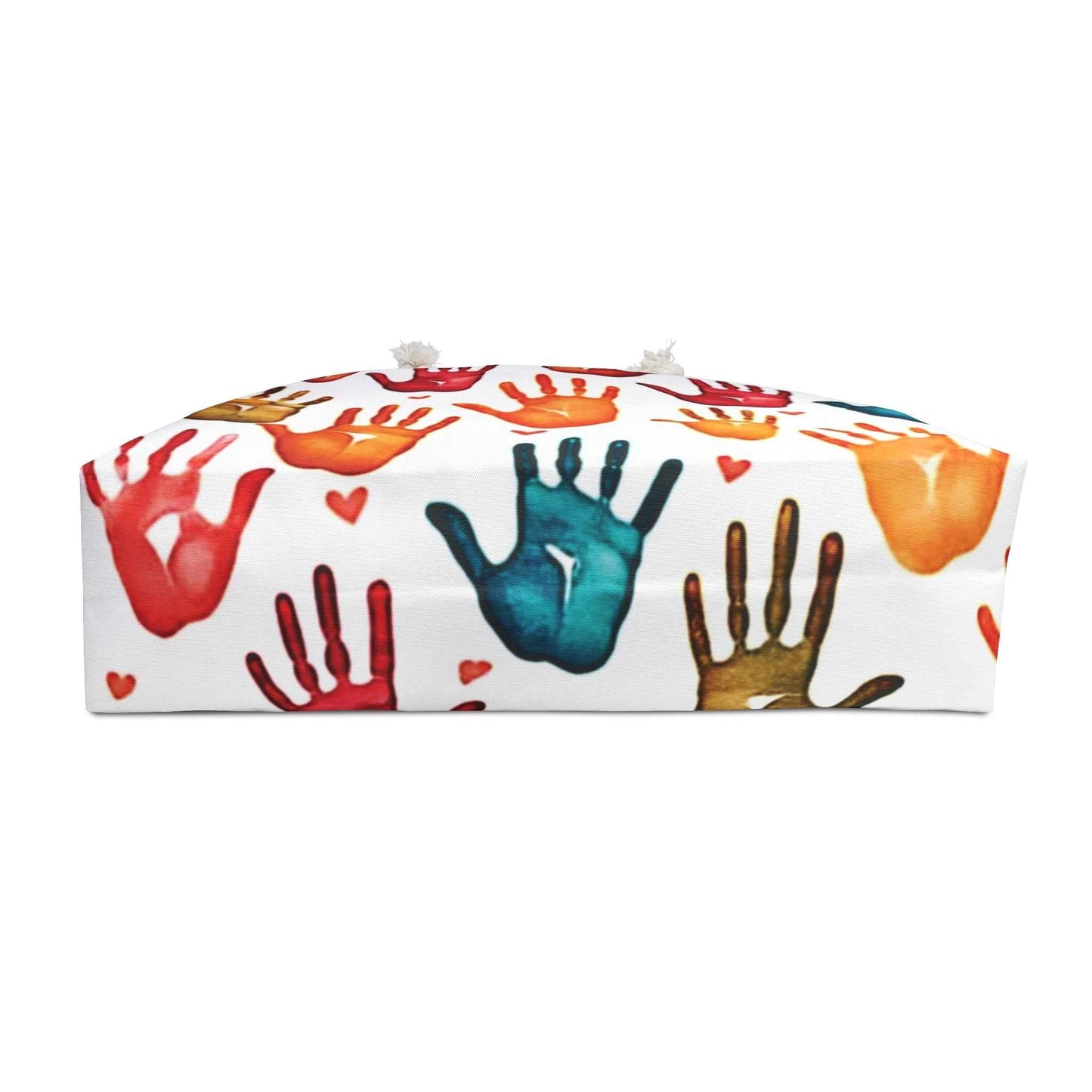 Colorful Handprints Weekender Bag | Painted Hands Pattern