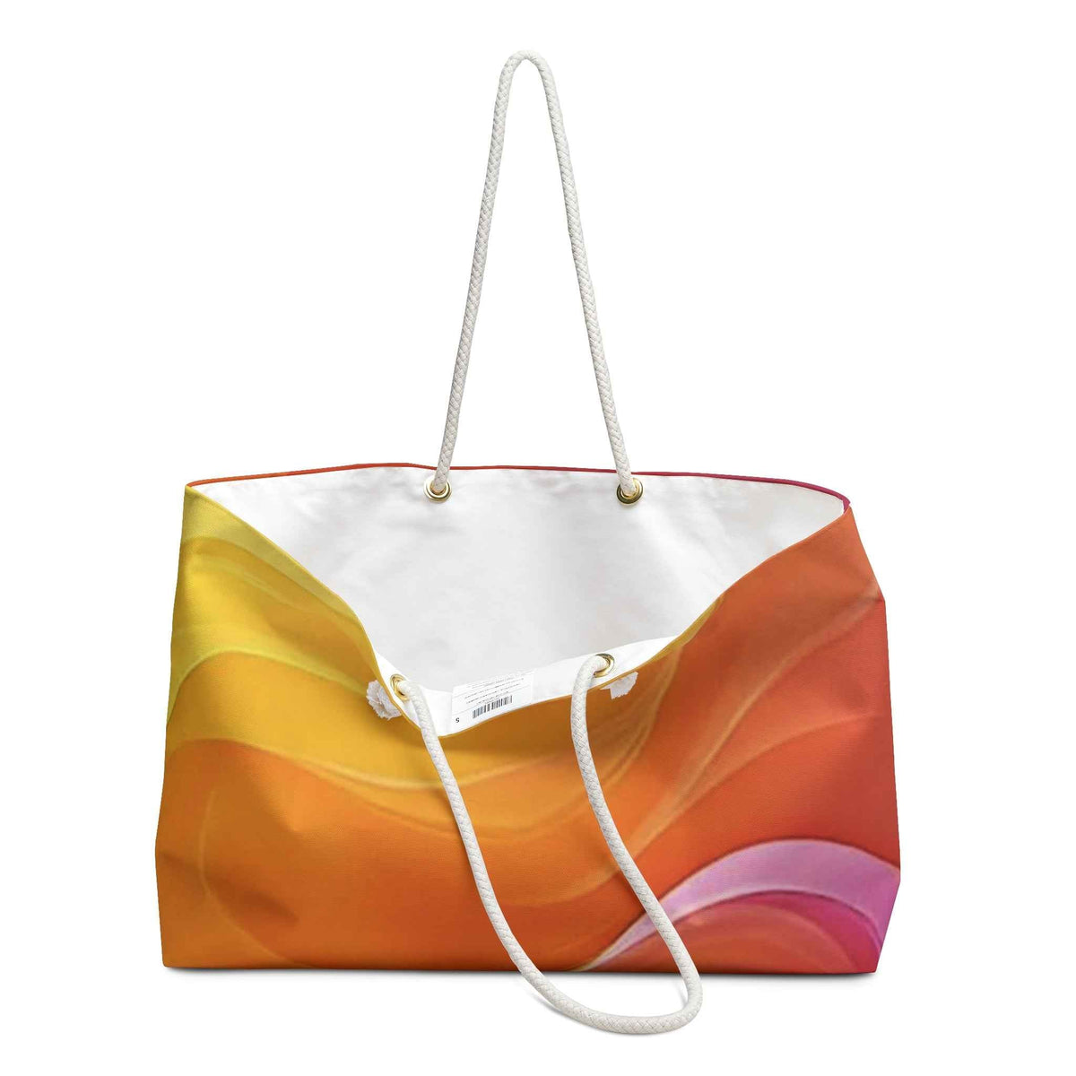 Sunset Abstract Waves Weekender Bag | Colorful Beach Tote