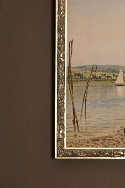 RIVES PAISIBLES, CADRE VINTAGE ARGENT