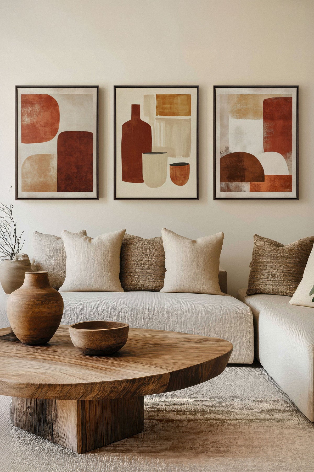 EARTHLY CRAFT TRIO (3 Oeuvres sur toile étirée)