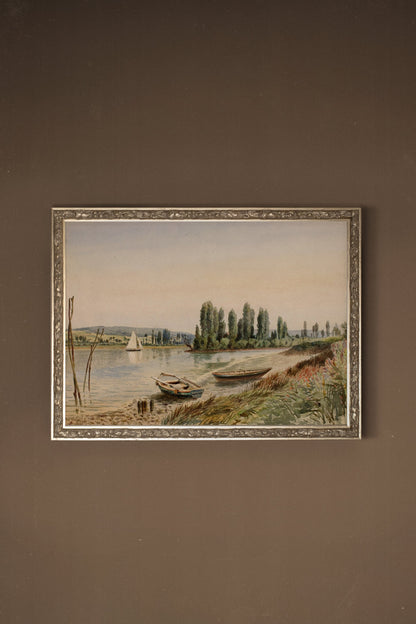 RIVES PAISIBLES, CADRE VINTAGE ARGENT