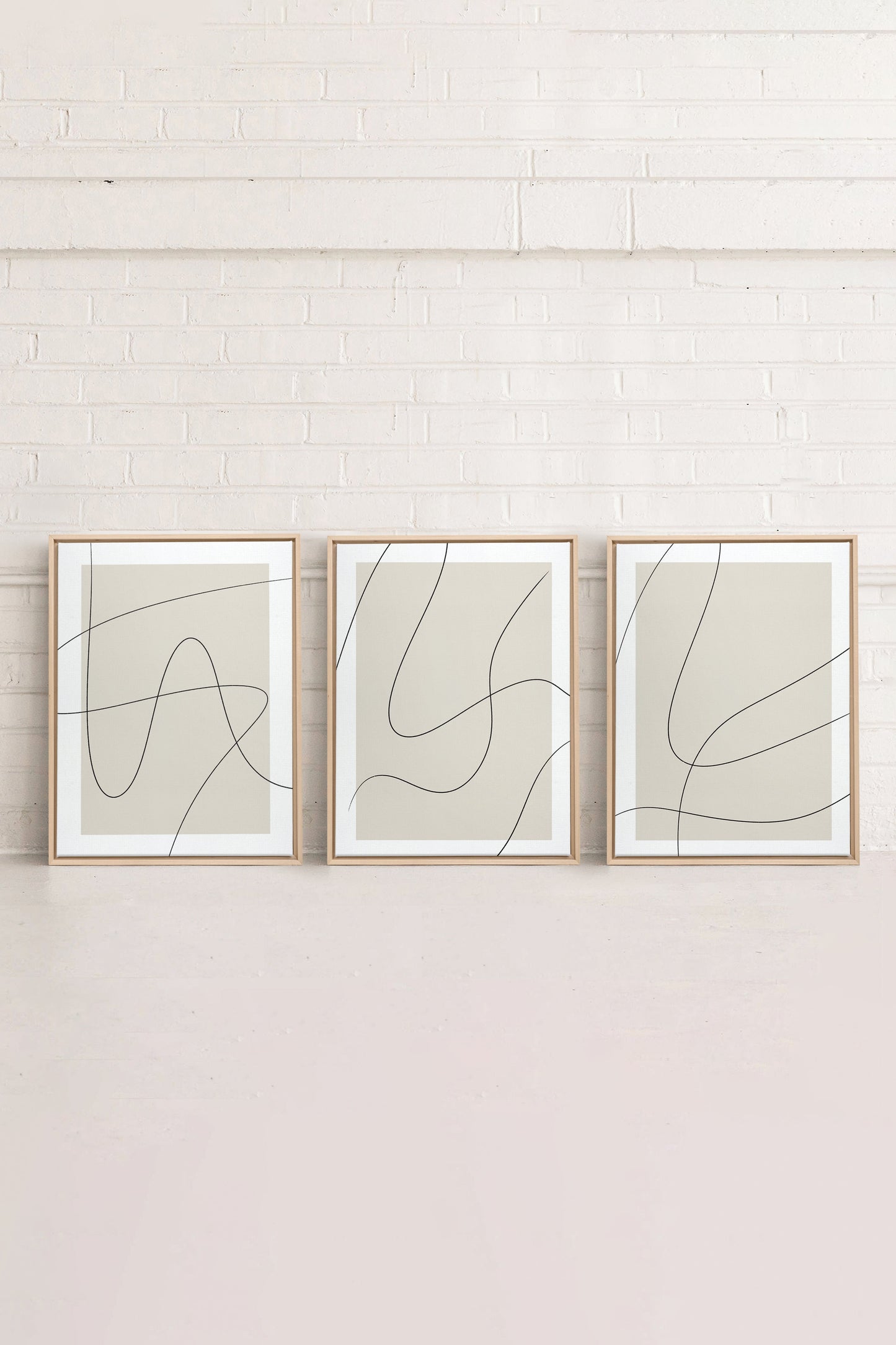 ELEGANT CURVES TRIO (3 Oeuvres sur toile étirée)