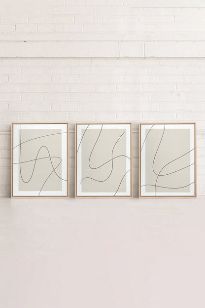 ELEGANT CURVES TRIO (3 Oeuvres sur toile étirée)