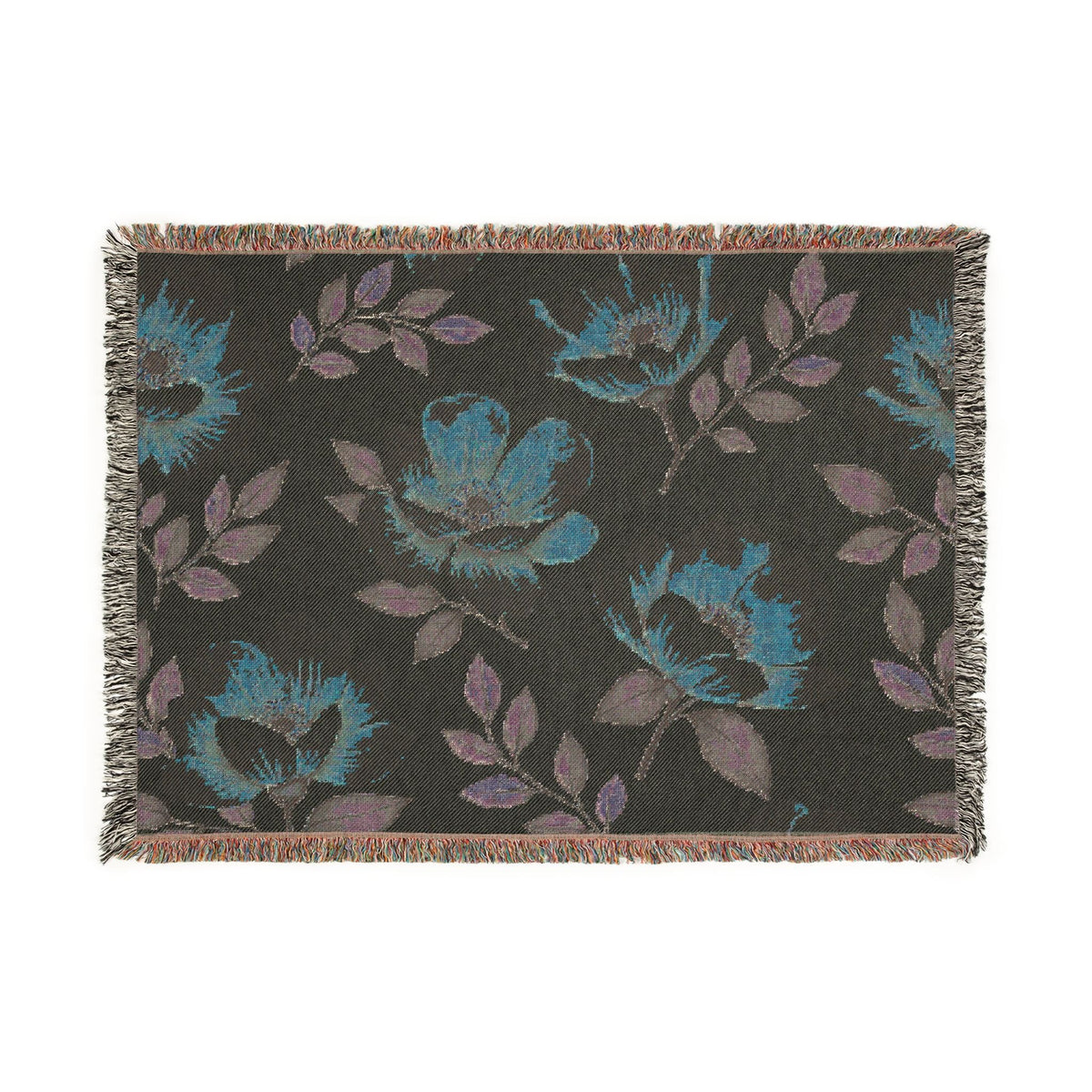 Floral Woven Blanket — Vintage Botanical Throw Blanket
