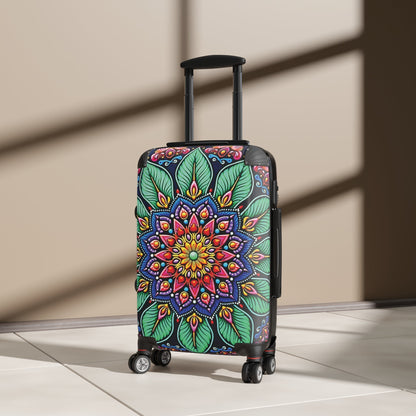 Mandala Floral Suitcase – Colorful Boho Carry-On Luggage
