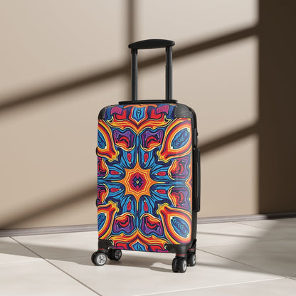 Kaleidoscope Pattern Carry-On Suitcase – Vibrant Boho Travel Luggage