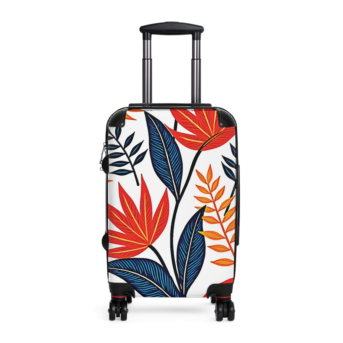Carry-On Suitcase with Bold Tropical Leaf Print – Colorful Travel Luggage