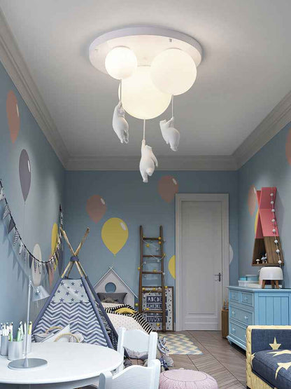 Children'S Room Balloon Lamp Cartoon Net Red Creative Aisle Balcony Restaurant Polar Bear Bedroom Ceiling Lamp