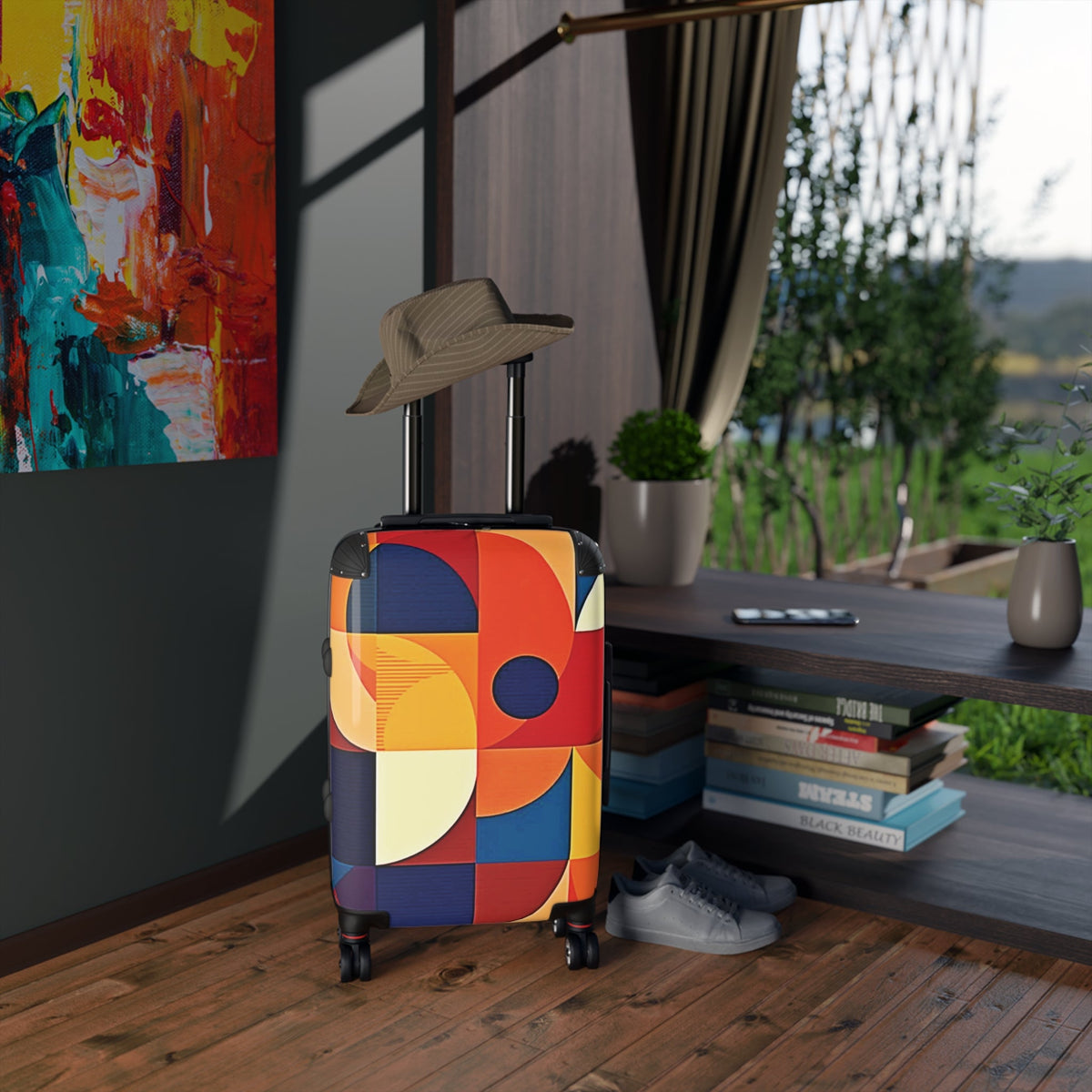 Suitcase — Retro Geometric Carry-On Luggage (Bold Mid-Century Pattern)