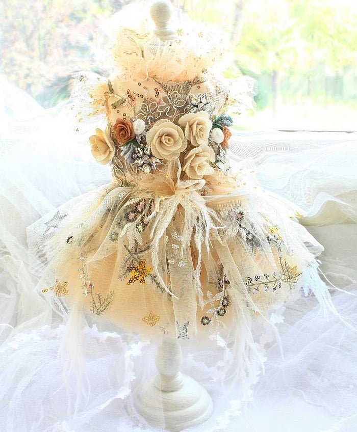 Fall Floral Dog Dress | Elegant Seasonal Dog Outfit