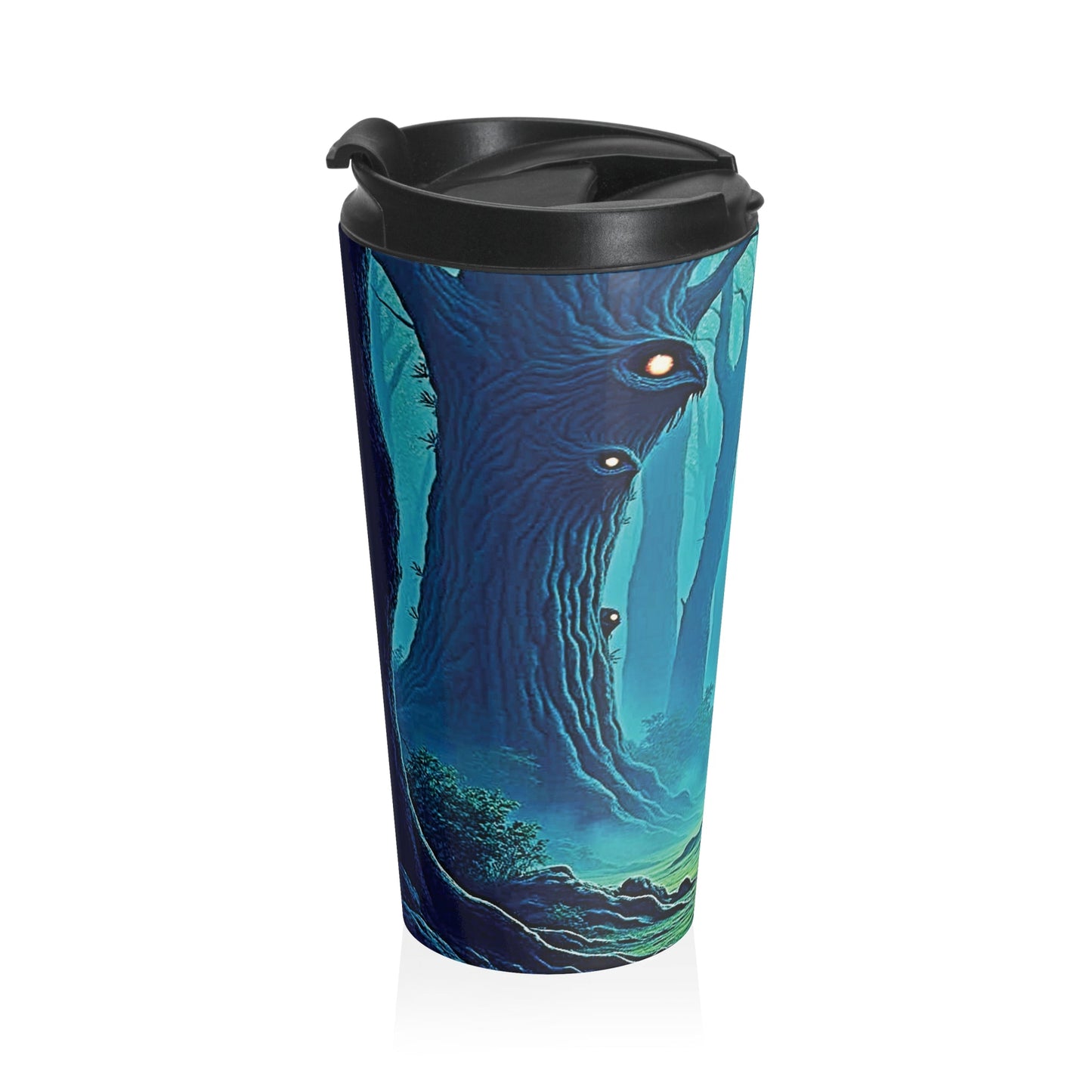 Travel Mug — Mystical Forest with Hidden Tree Spirits Stainless Steel Tumbler