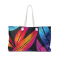 Colorful Tropical Feathers Weekender Bag | Vibrant Travel Tote