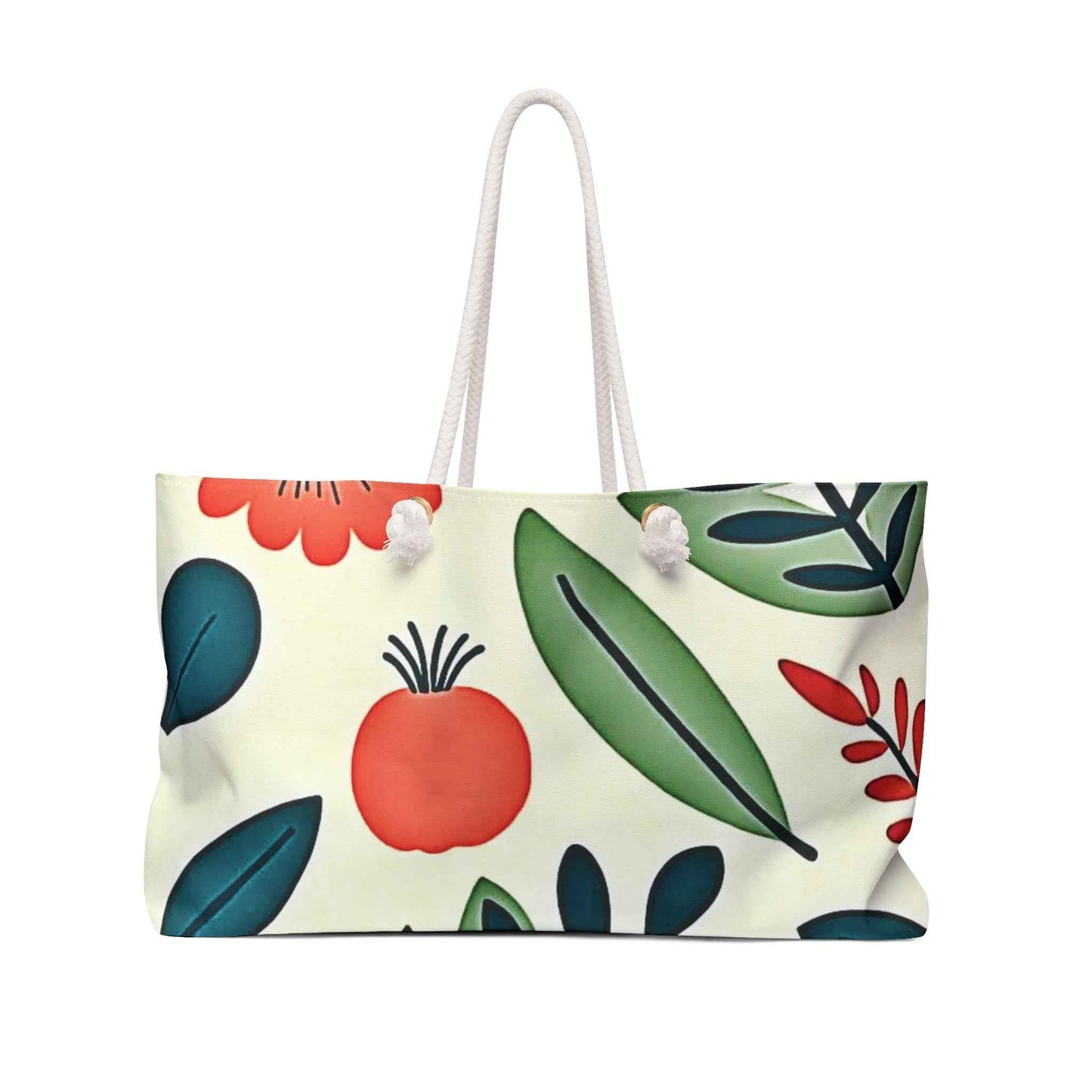 Botanical Floral Pattern Weekender Bag | Poppy Leaf Tote | Busy Mother| Baby Travel Beach Carryall