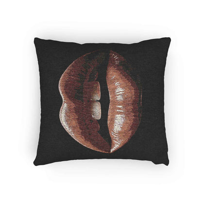 Kiss Design Woven Pillow | Lip Print Accent Pillow